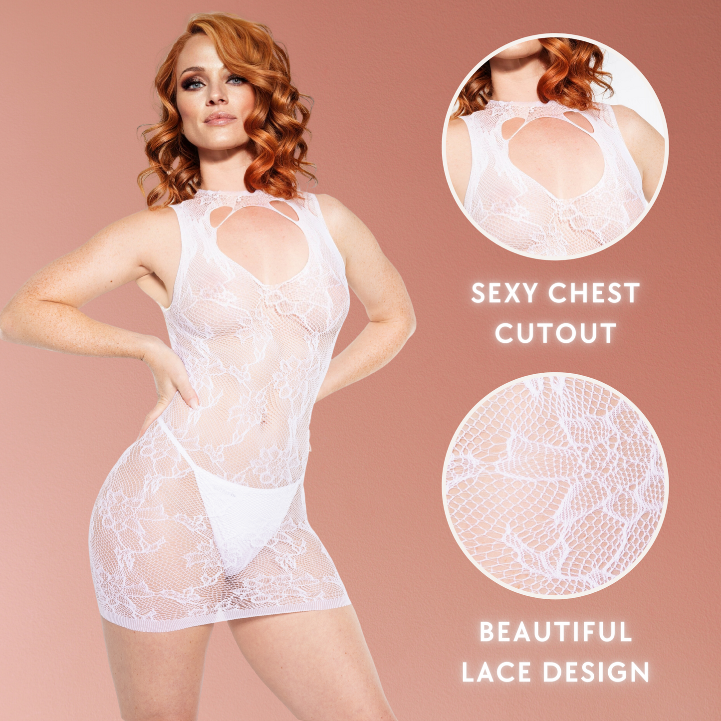 Women's Sexy Lingerie - White Lace Babydoll